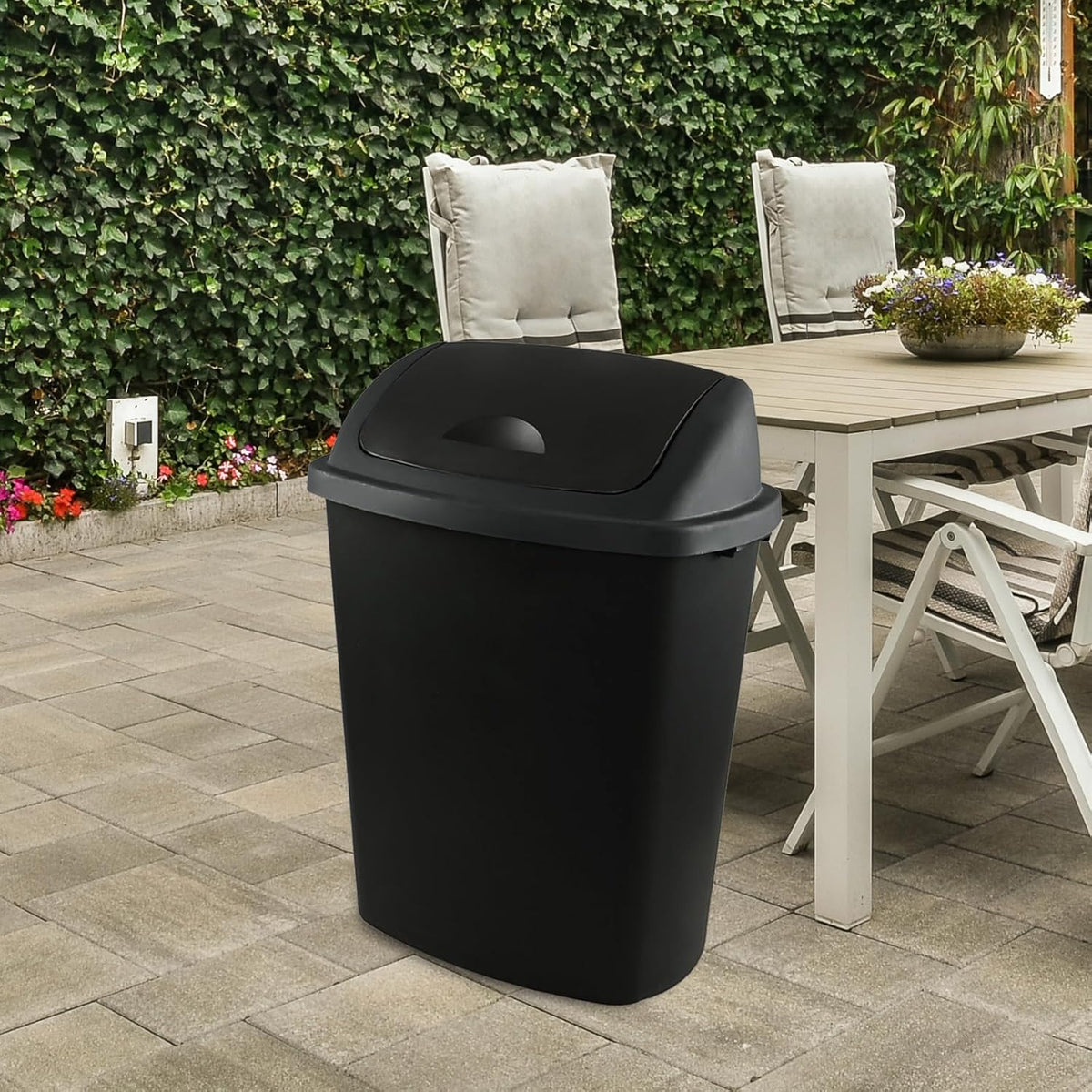 18 Gallon Large Plastic Kitchen Trash Can with Swing Lid, 4 Pack Tall Kitchen Garbage Can with Lid