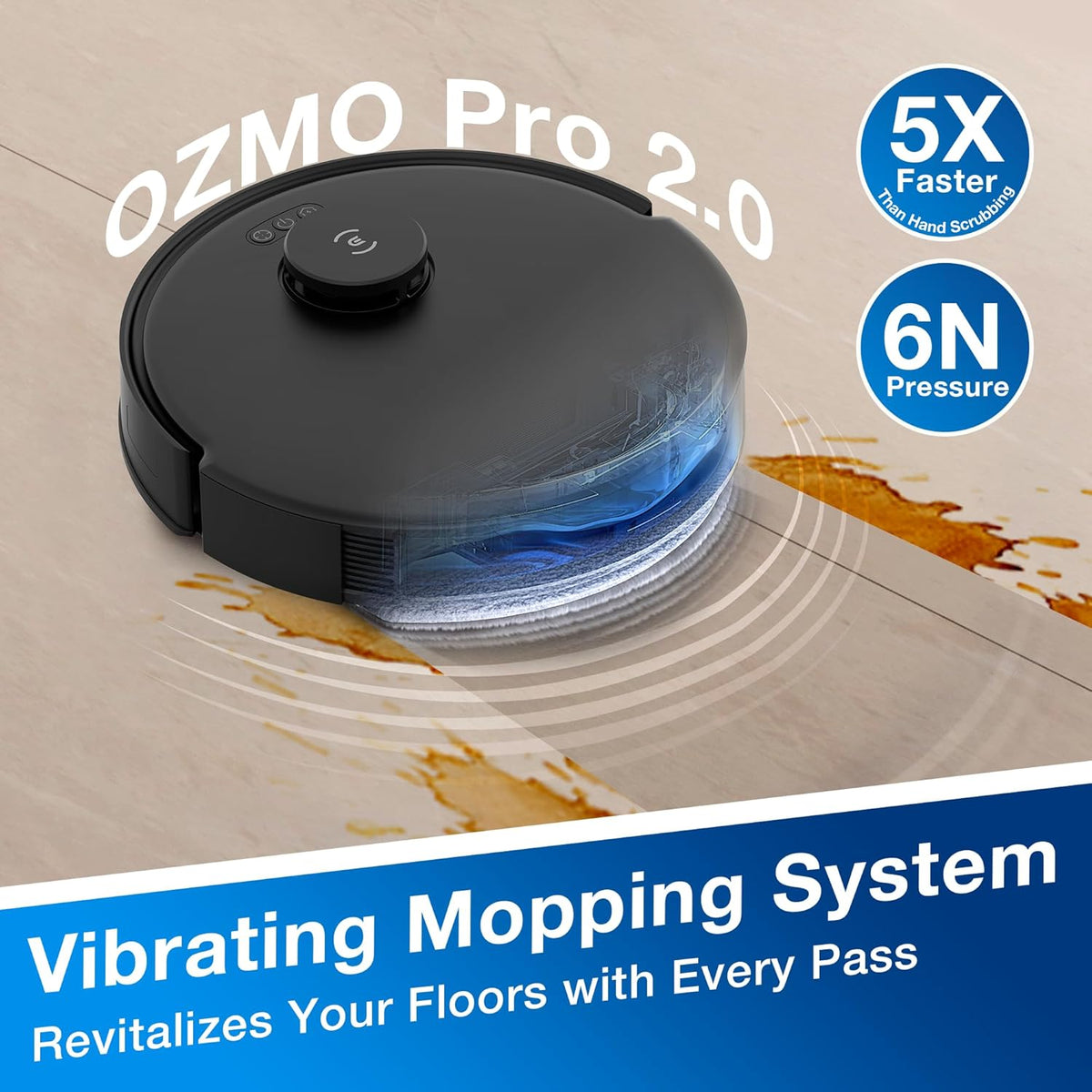 ECOVACS DEEBOT N20 Robot Vacuum Cleaner and Mop,8000Pa Strong Suction, ZeroTangle Brush, 300