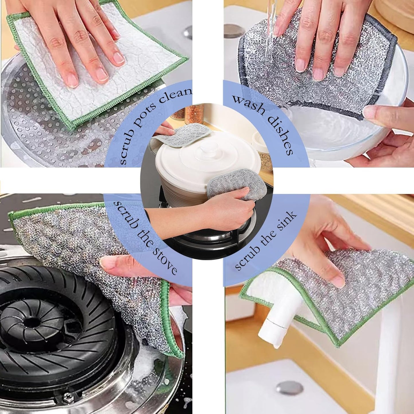 New Scratch-Resistant Multi-Functional Metal Wire Dish Cloth, Double-Sided for Wet and Dry use