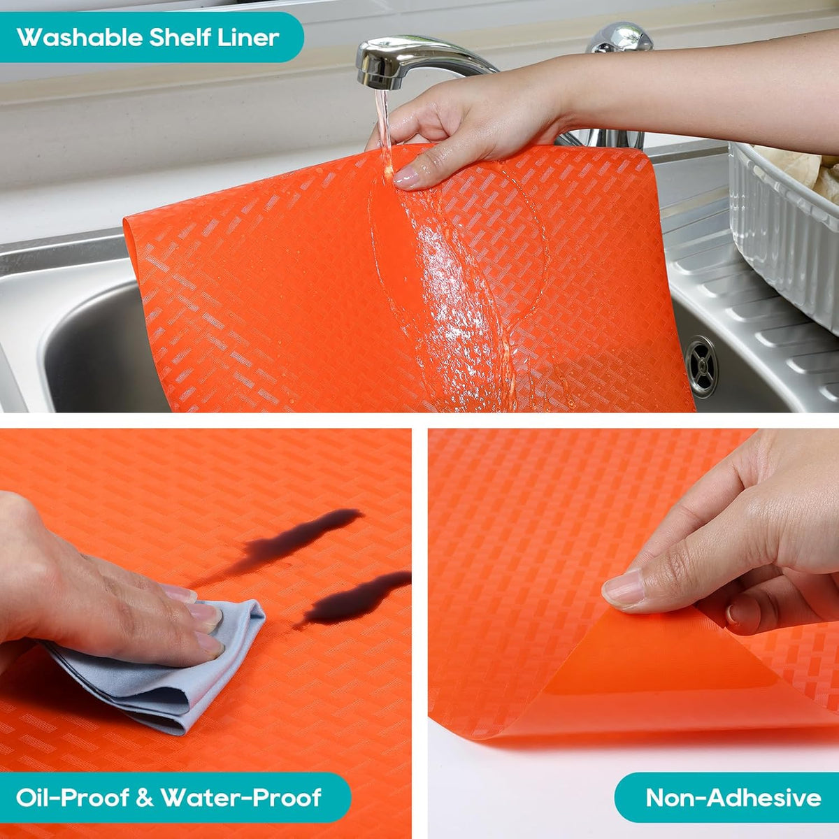 Fridge Liner Shelf Liners for Kitchen Cabinet Refrigerator Liners Waterproof & Oil-Proof Kitchen