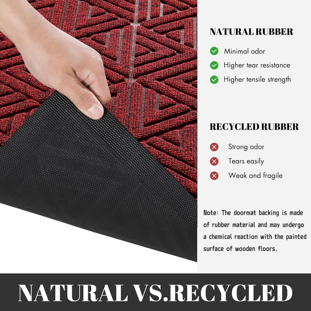 Yimobra Large Door Mat 47x32, All-Weather Waterproof Non-Slip Welcome Matt Outdoor, Heavy Duty Non