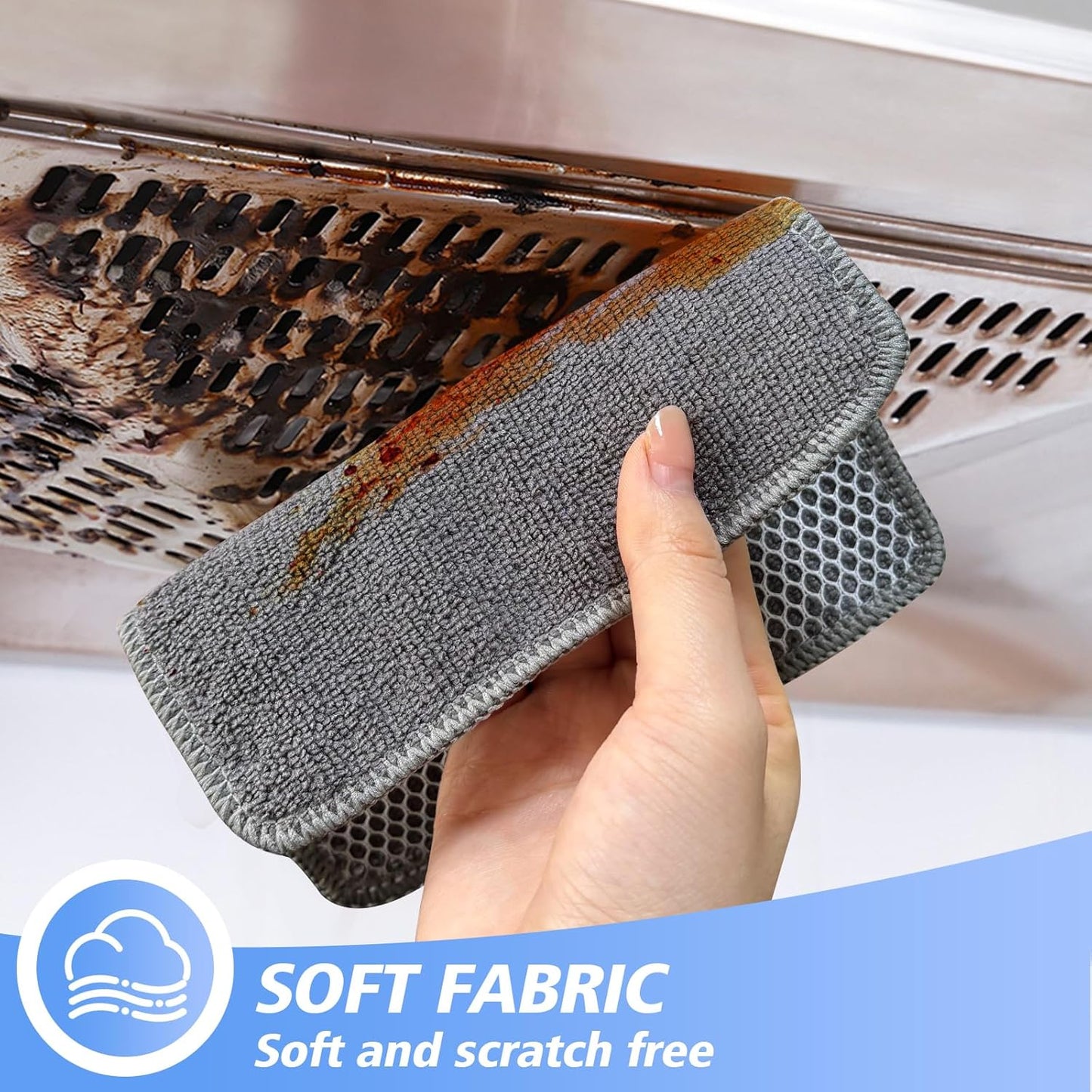 KinHwa Kitchen Washcloths for Dishes Absorbent Microfiber Dish Cloths Quick Dry Dish Rags with Poly