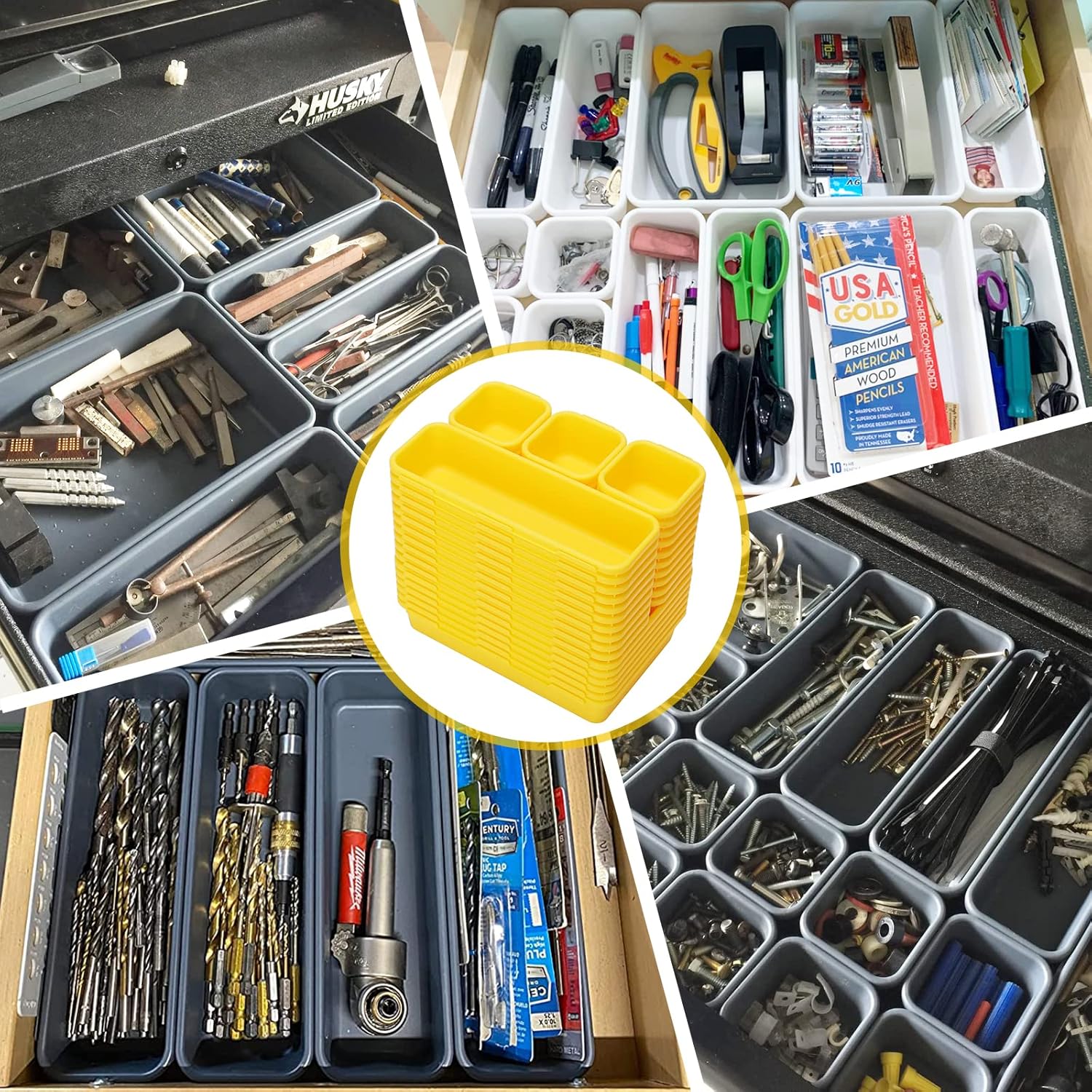 42 Pack Tool Box Organizer Tool Tray Dividers, Rolling Tool Chest Cart Cabinet Workbench Desk