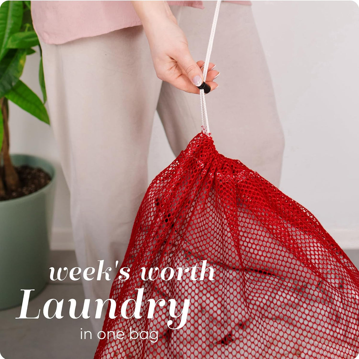 Handy Laundry Mesh XL Laundry Bag - Durable, Machine Washable with Secure Drawstring Closure