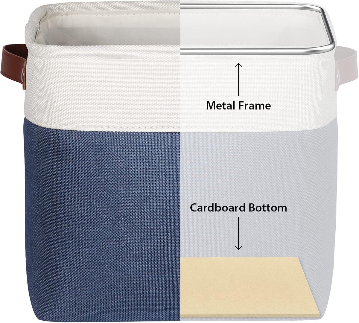 Univivi 13 inch Storage Baskets with Hard Bottom 4 Pack 13 x 13 x13 Cube Storage Bins Foldable