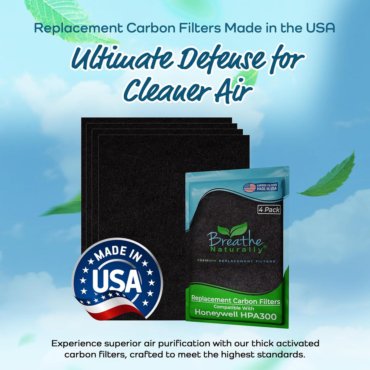 Breathe Naturally - Replacement Filters Compatible with Honeywell Air Purifier HPA300, HPA300 or