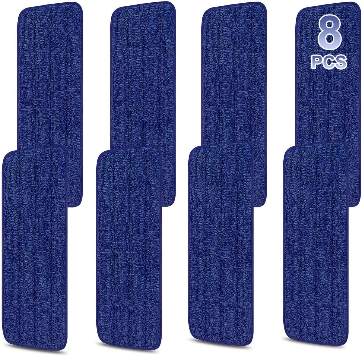 8 Pack 16.5 inch Reusable Mop Pads Microfiber Spray Mop Replacement Heads for Wet/Dry Mops