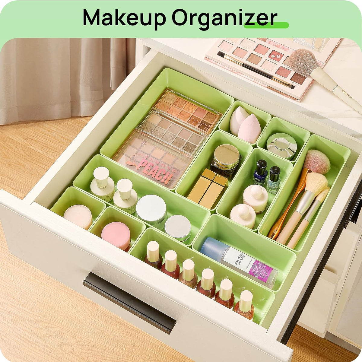 Vtopmart 25 PCS Plastic Drawer Organizers Set, 4-Size Versatile Bathroom and Vanity Drawer