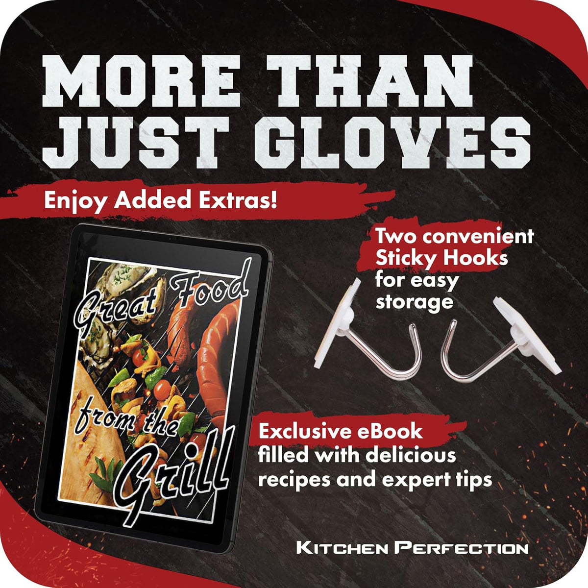 KITCHEN PERFECTION Silicone Smoker Oven Gloves -Extreme Heat Resistant BBQ Gloves -Handle Hot Food