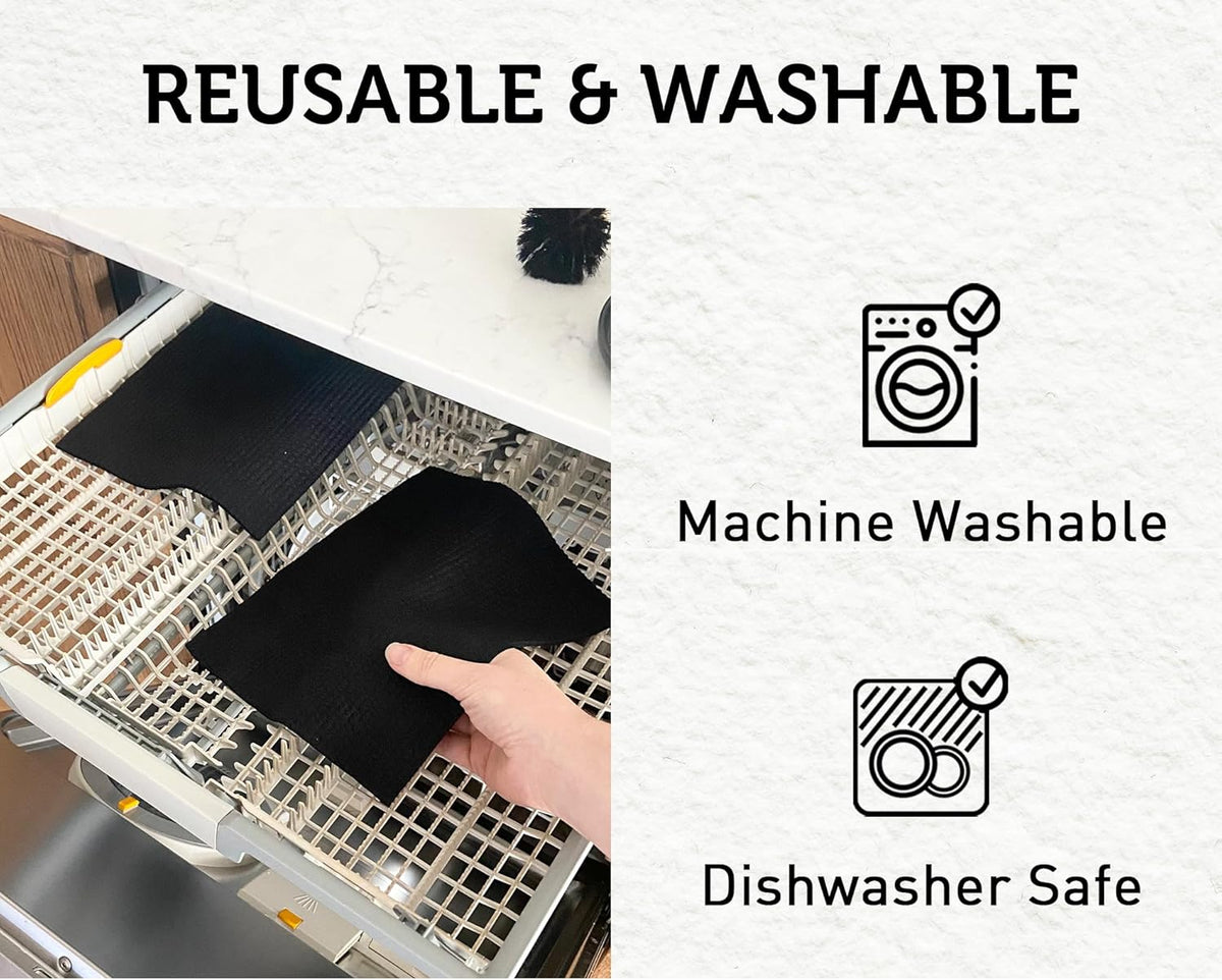 Nordhus Design Large Swedish Dishcloths, 10 Pack Grey- 9.5 X 8 inch Reusable, Washable Cellulose
