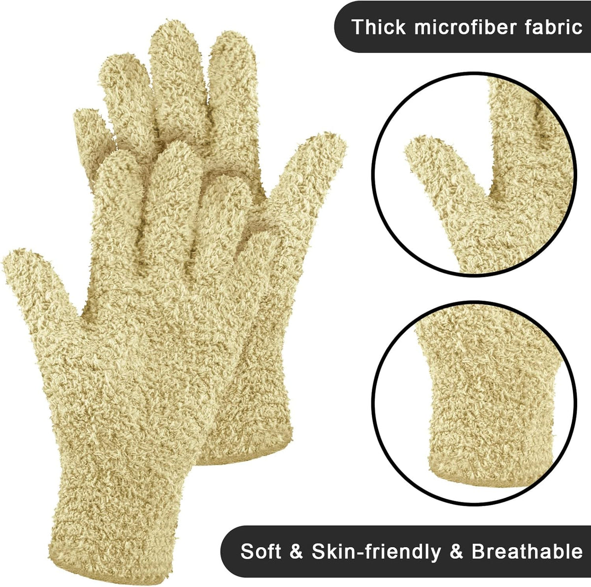 Patelai 3 Pairs Microfiber Plant Dusting Gloves Leaf Cleaning Gloves for Indoor Plants, Blinds