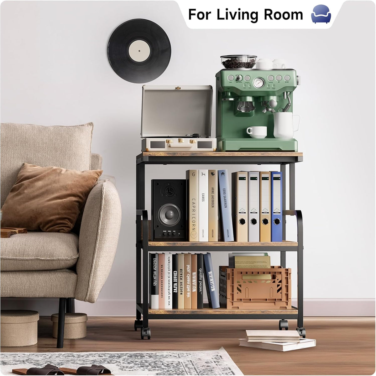 Warmiehomy 24x24 inches Printer Stand with Adjustable Storage Shelf - Large Printer Table with
