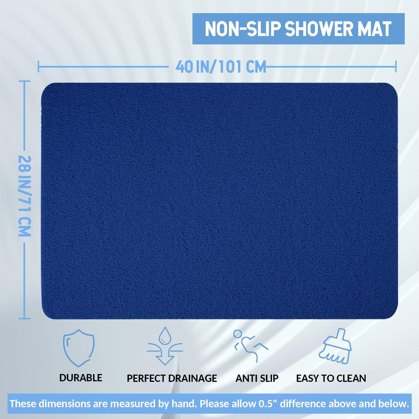 Non-Slip Bathtub Mat, Anti Slip Shower Mat, Fast Drying Bathtub Mats, Foot Scrubber Mat, Anti Slip