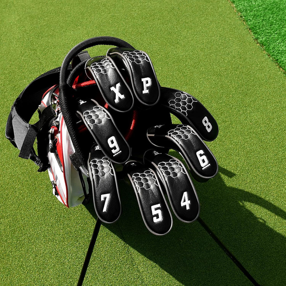 mytag 8PCS Golf Hybrid Iron Covers Set, Knit Hybrid Head Covers, Fits Cobra T Rail, Cleveland