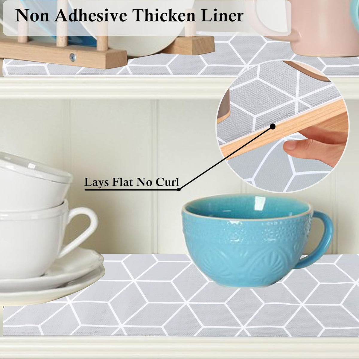 Shelf Liner for Kitchen Cabinets Non Adhesive 15 Inch Wide X 20 Ft Waterproof Cabinet Drawer Liners