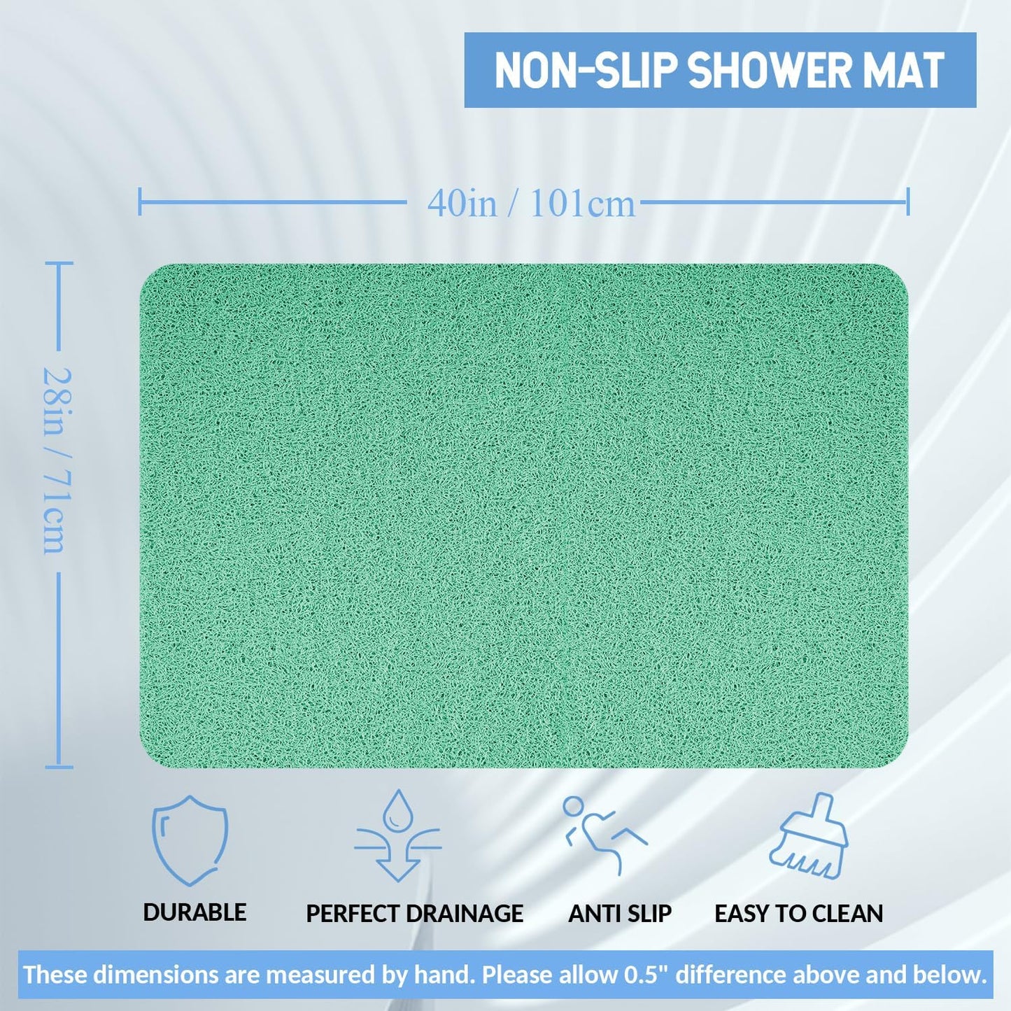 Non-Slip Bathtub Mat, Anti Slip Shower Mat, Fast Drying Bathtub Mats, Foot Scrubber Mat, Anti Slip