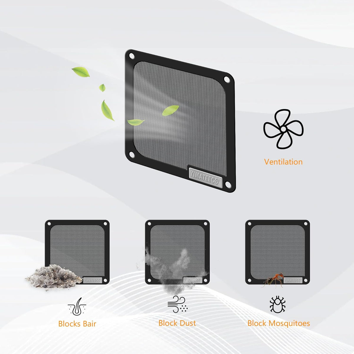 140mm PC Dust Filter for Computer Cooler Fan/PSU/Routers PVC 50 Mesh, Magnetic Dust Mesh Computer