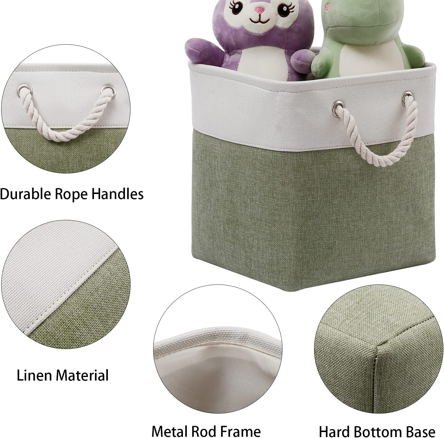 Cube Storage Bins, Collapsible Fabric Storage Cubes Bins, 11 Inch Cube Storage Bins with Handles