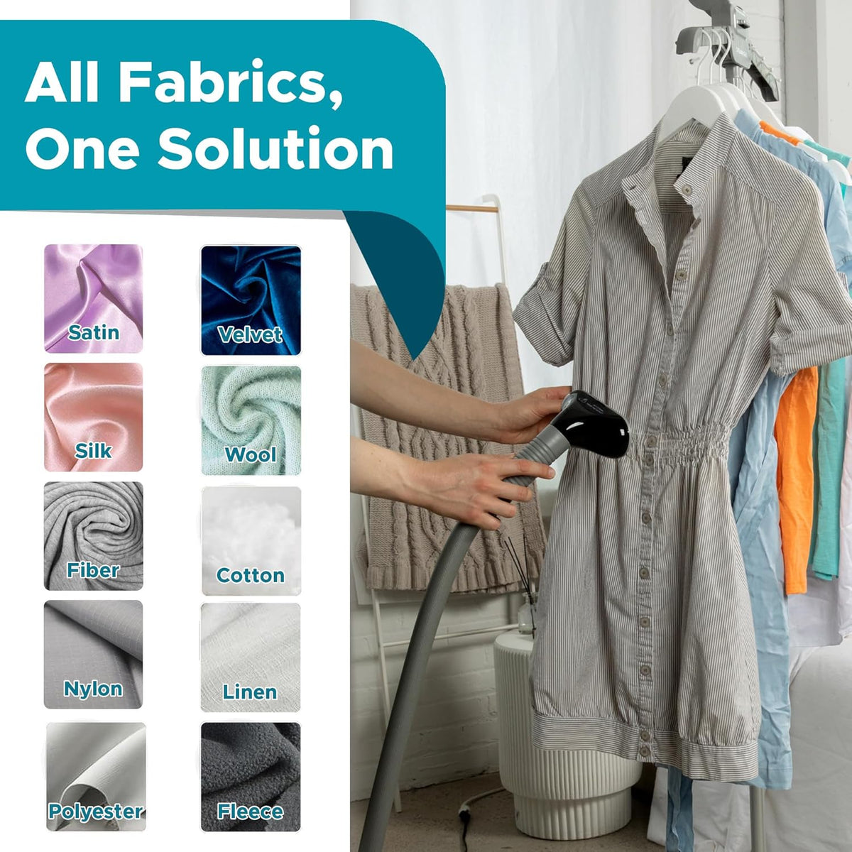 Steam & Go - The Rival Handheld Steamer - Upright Fabric Steamer for Clothes, Garments, Curtains