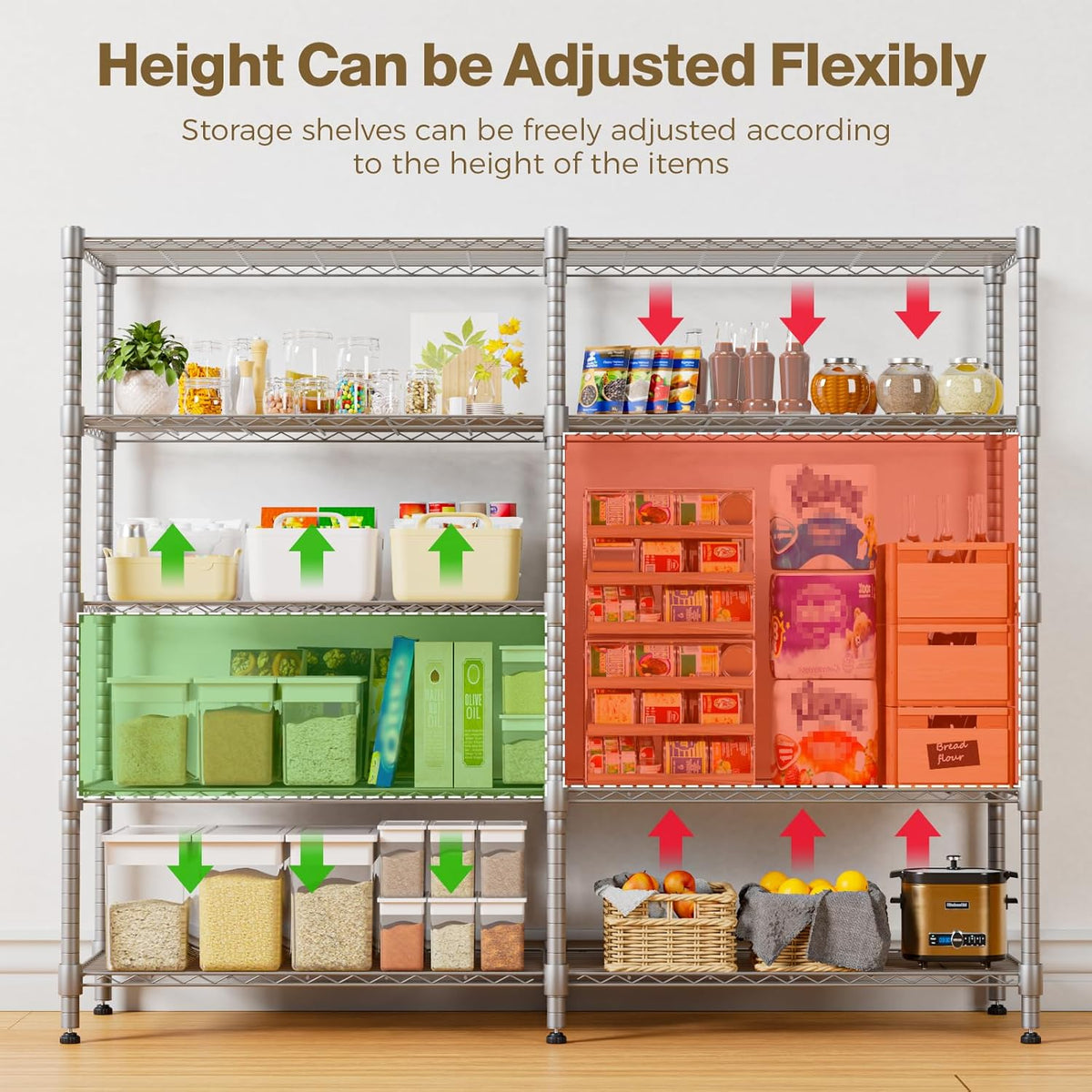 Himimi 72"W Wire Rack Shelving-2000LBS Capacity, Adjustable Storage Shelves Metal Shelves for