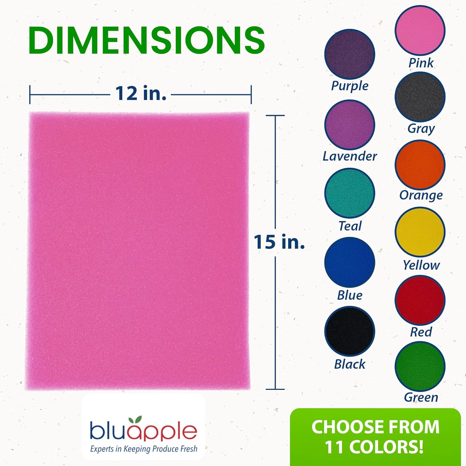 Bluapple FreshMats, Refrigerator Bin Liner, Fridge Drawer Mats, Crisper Life Extender Liner Keeps