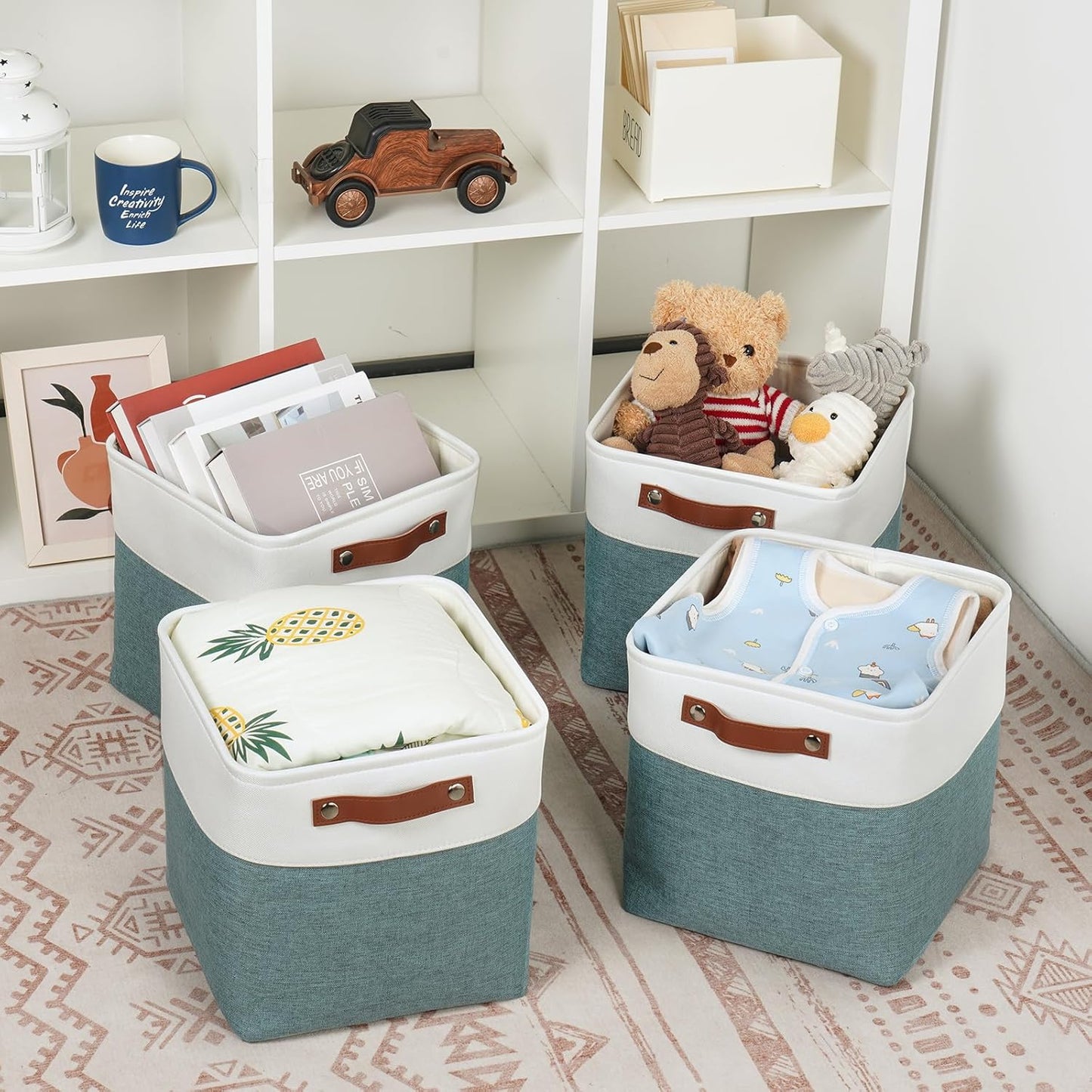 DULLEMELO 11x11 Cube Storage Bins for Organizer, Foldable Cube Storage Bins for Organizing Home