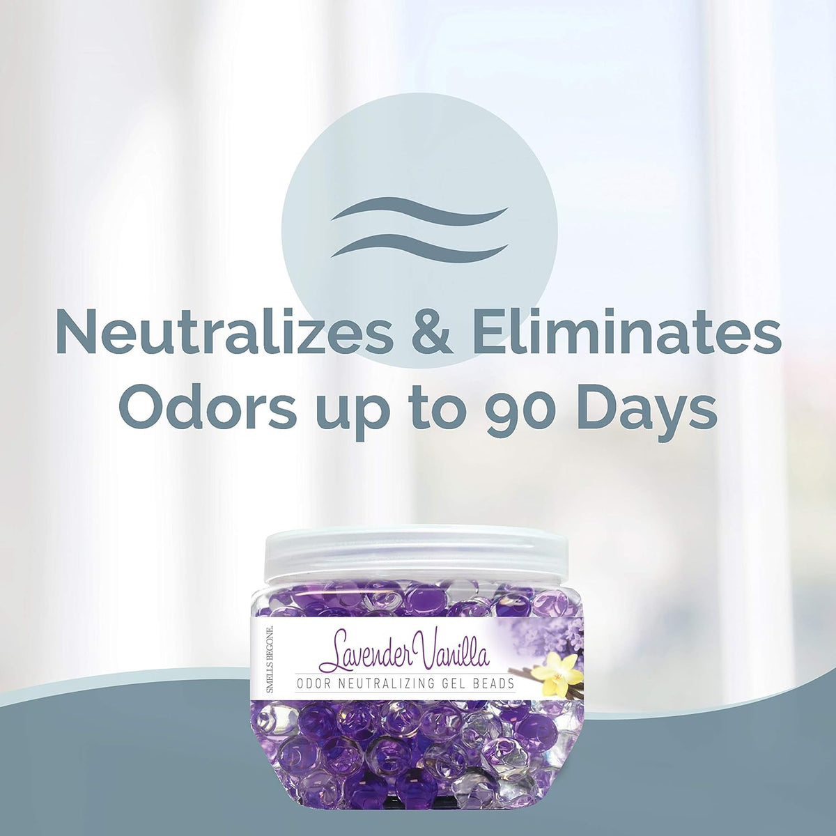 SMELLS BEGONE Odor Eliminator Gel Beads - 12 oz, Pack of 2 - Eliminates Odor in Bathrooms, Cars