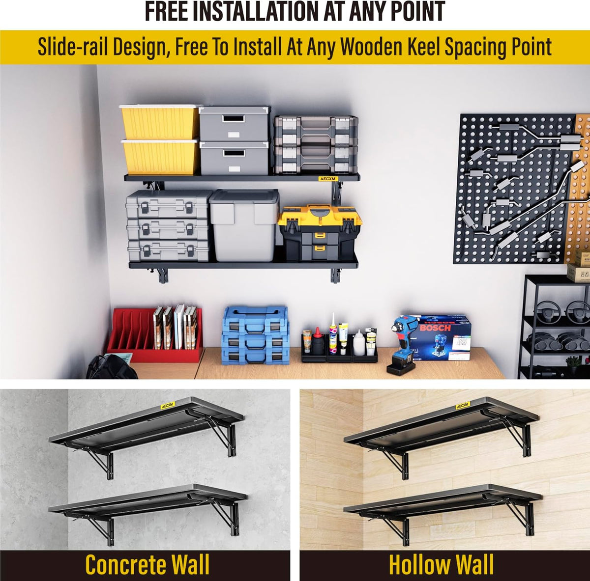 2pack-1.2x3ft Adjustable Rail Type Folding Storage Rack Shelf, Suitable for Garage, Storage Room