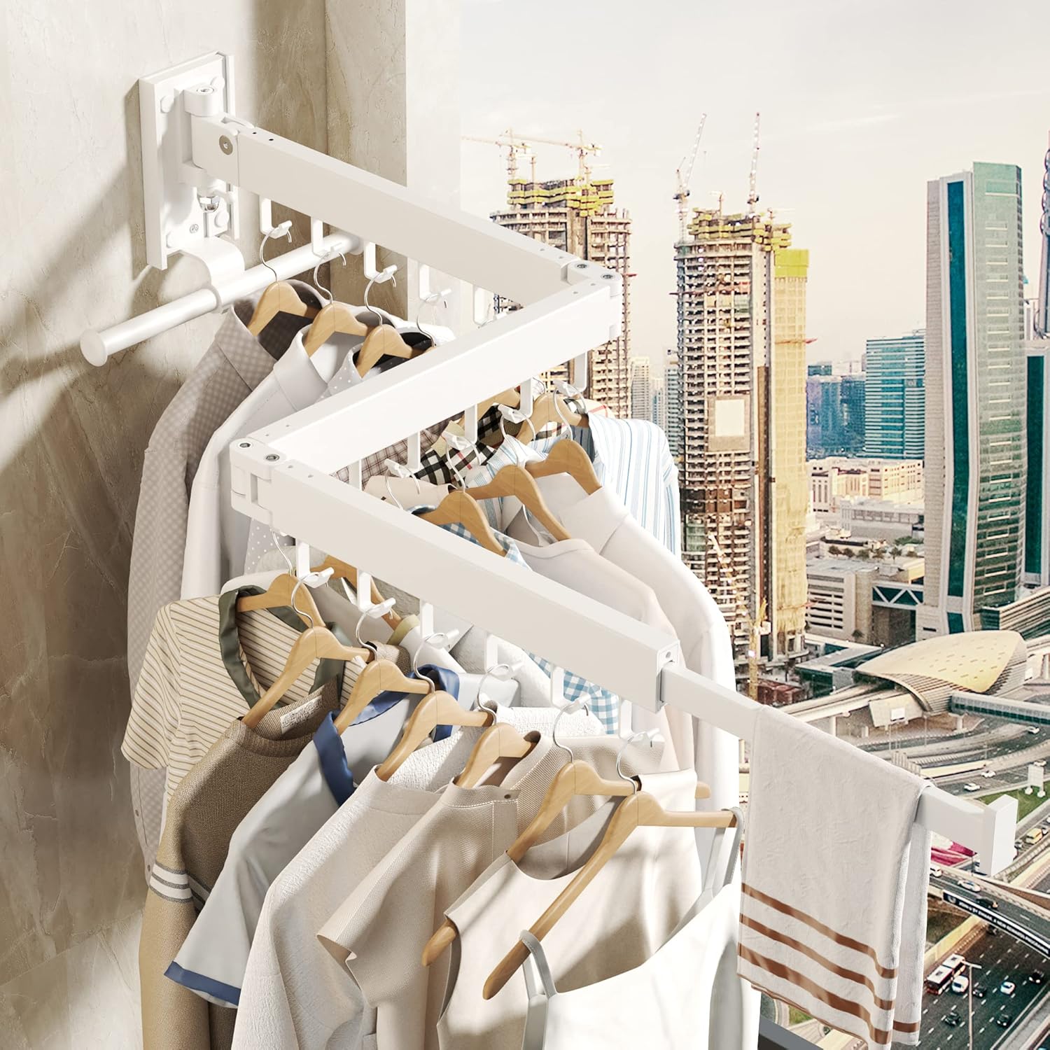 Wall Mounted Clothes Hanger Rack, Clothes Drying Rack,Laundry Drying Rack,Collapsible Clothes Rack