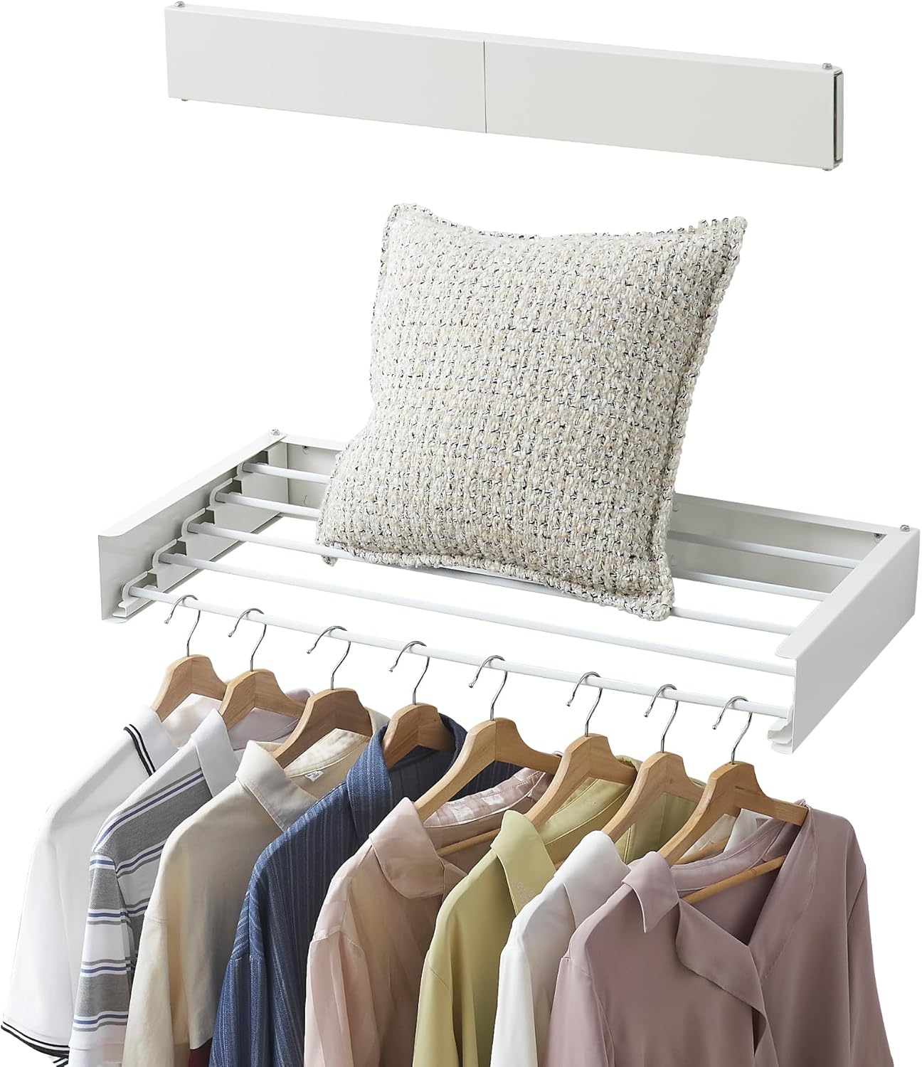 Clothes Drying Rack, Laundry Hanging Rack Collapsible, Wall Mounted Drying Rack for Laundry