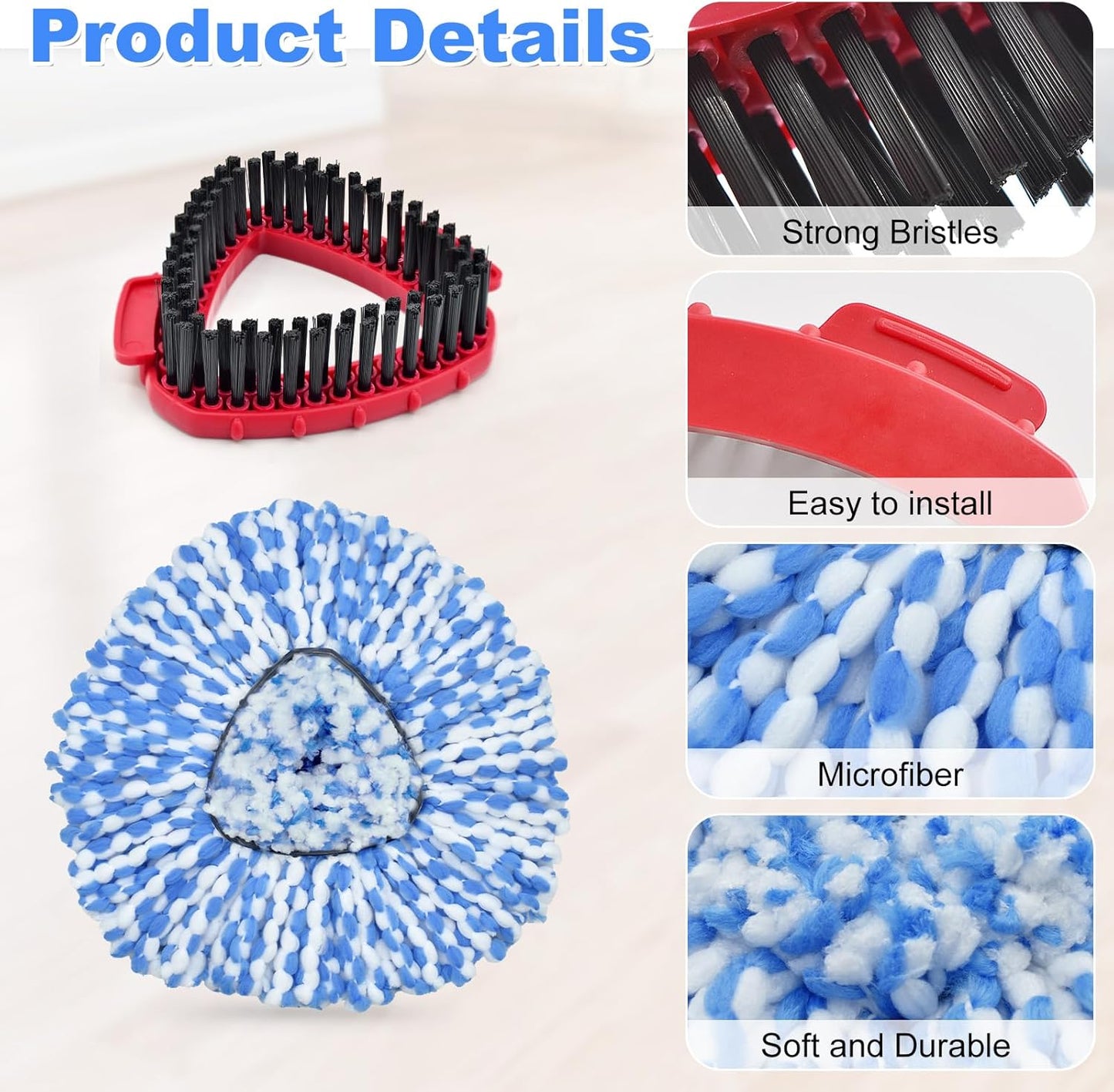 Mop Heads Replacements for Ocedar, 5 Pack Mop Replace Head for Ocedar RinseClean 2-Tank System
