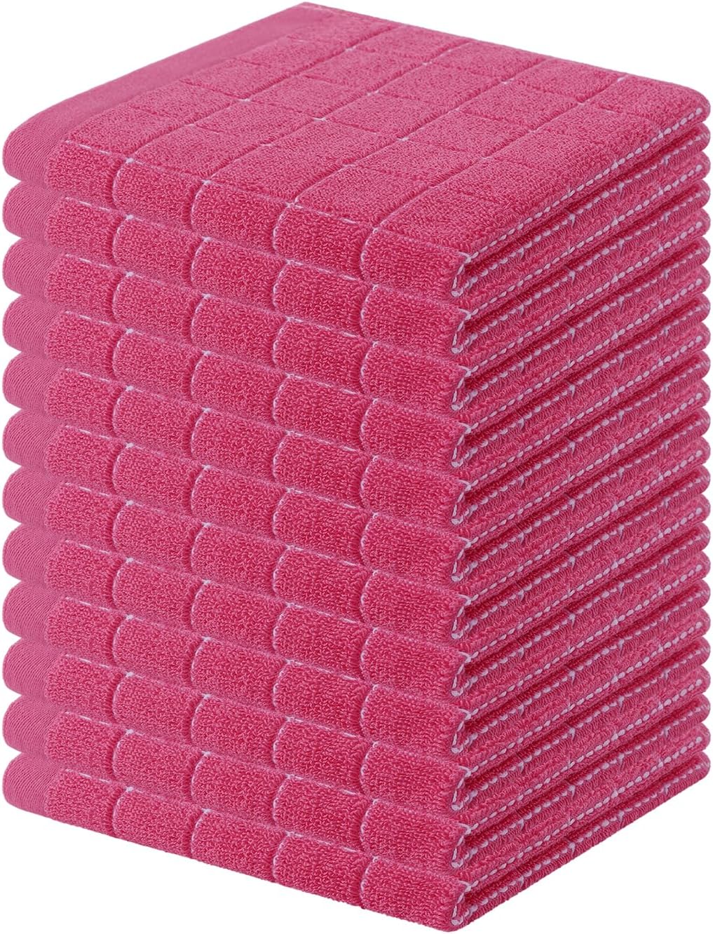 Homaxy 100% Cotton Terry Kitchen Dish Cloths, Ultra Soft and Absorbent Dish Towels for Kitchen