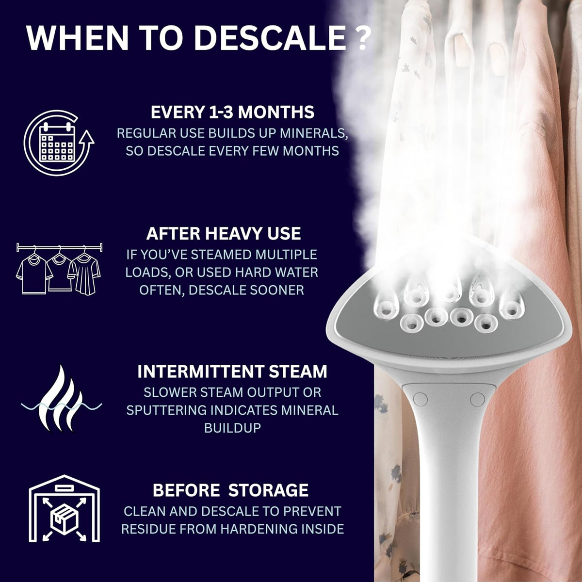 Garment Steamer Descaling Solution Decalcifier Packets for Mineral Deposits and Build-up Removal