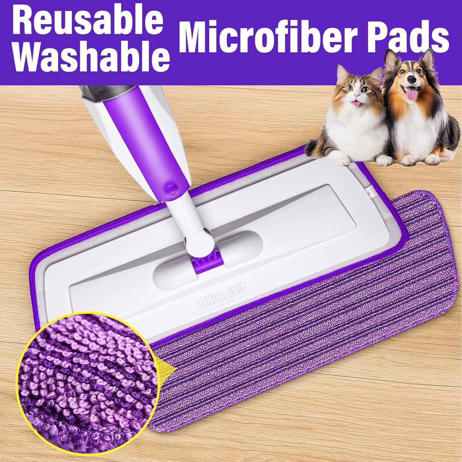 Spray Mops for Floor Cleaning Floor Mop with a Refillable Spray Bottle and 3 Washable Microfiber