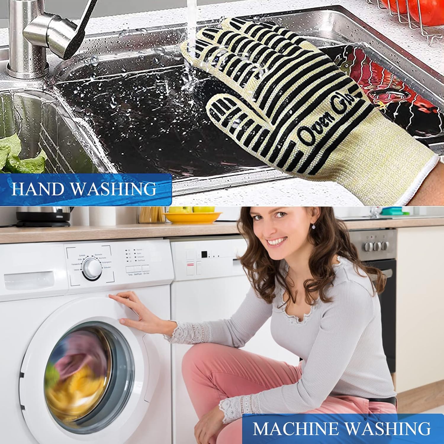 Oven Gloves, Heat Resistant 540 Degrees Grilling Gloves, Hot Surface Handler Non-Slip Silicone Oven
