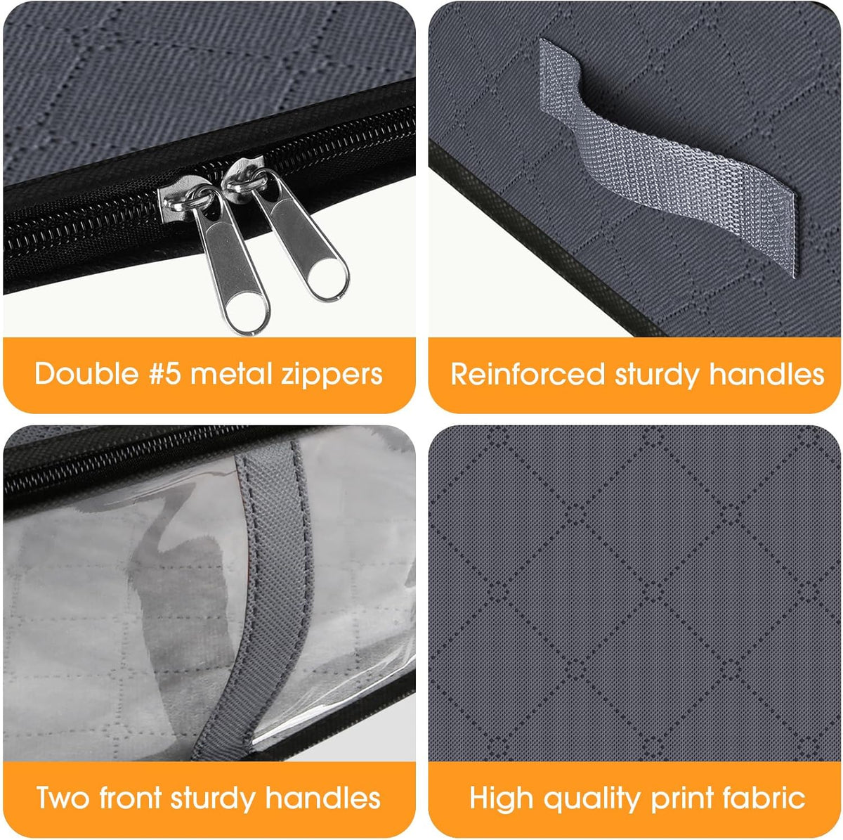 StorageRight Under Bed Storage Bins, 10-Pack 40L Foldable Fabric Storage Bags with Transparent