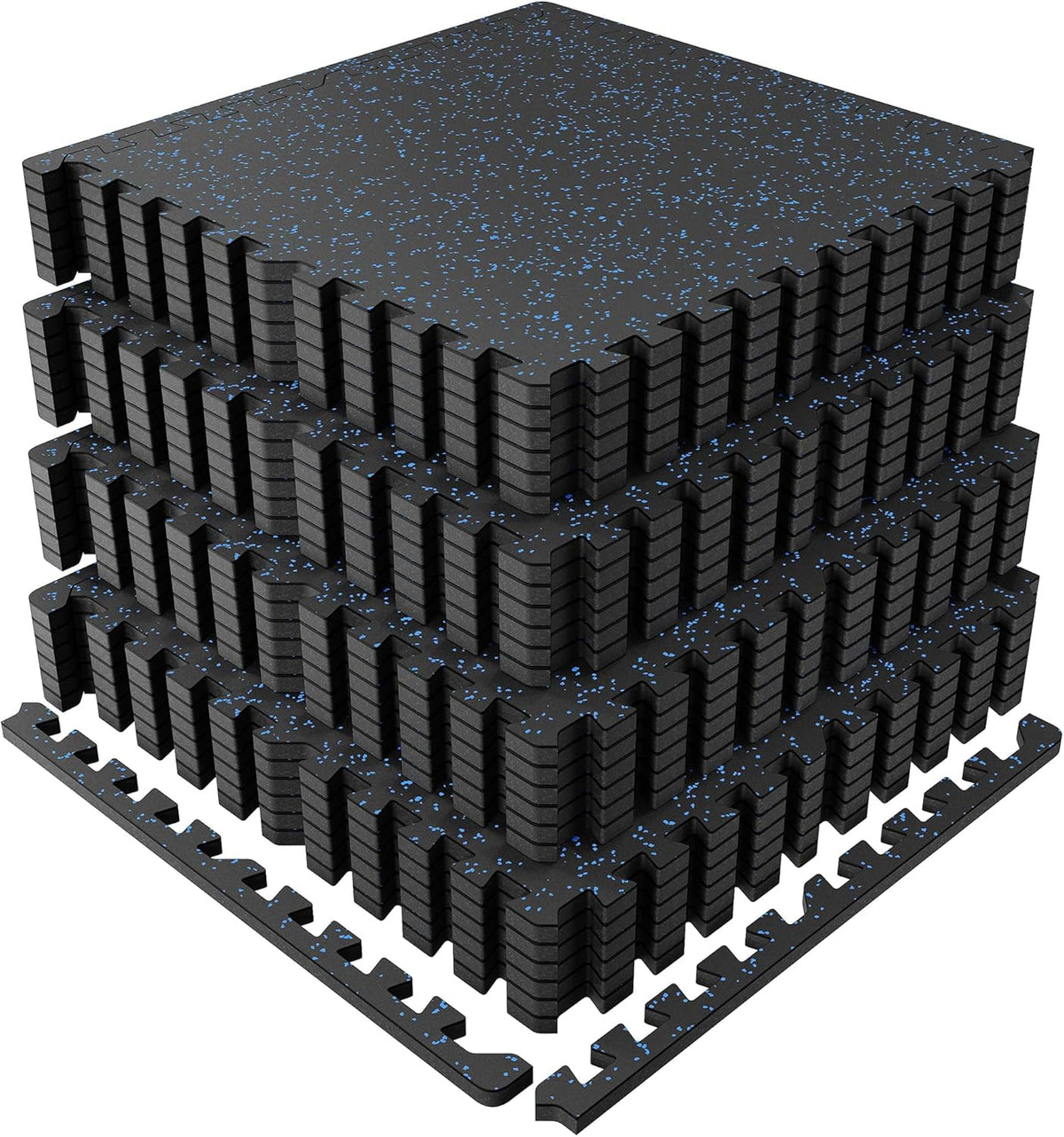 PRAISUN 0.6" Thicker Gym Mat, 24 Tiles 96 Sq Ft Workout Mats, Interlocking Foam Tiles with Rubber