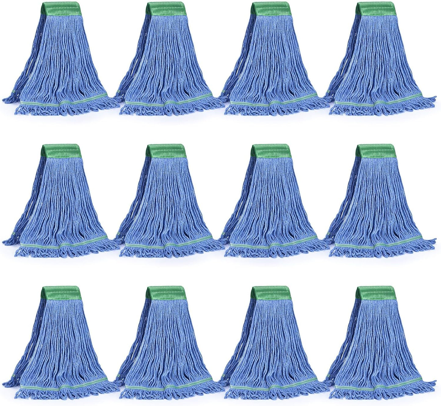 Matthew Cleaning Commercial Mop Head Replacement, 5 Inch Wide Headband, Looped End Cotton Blend
