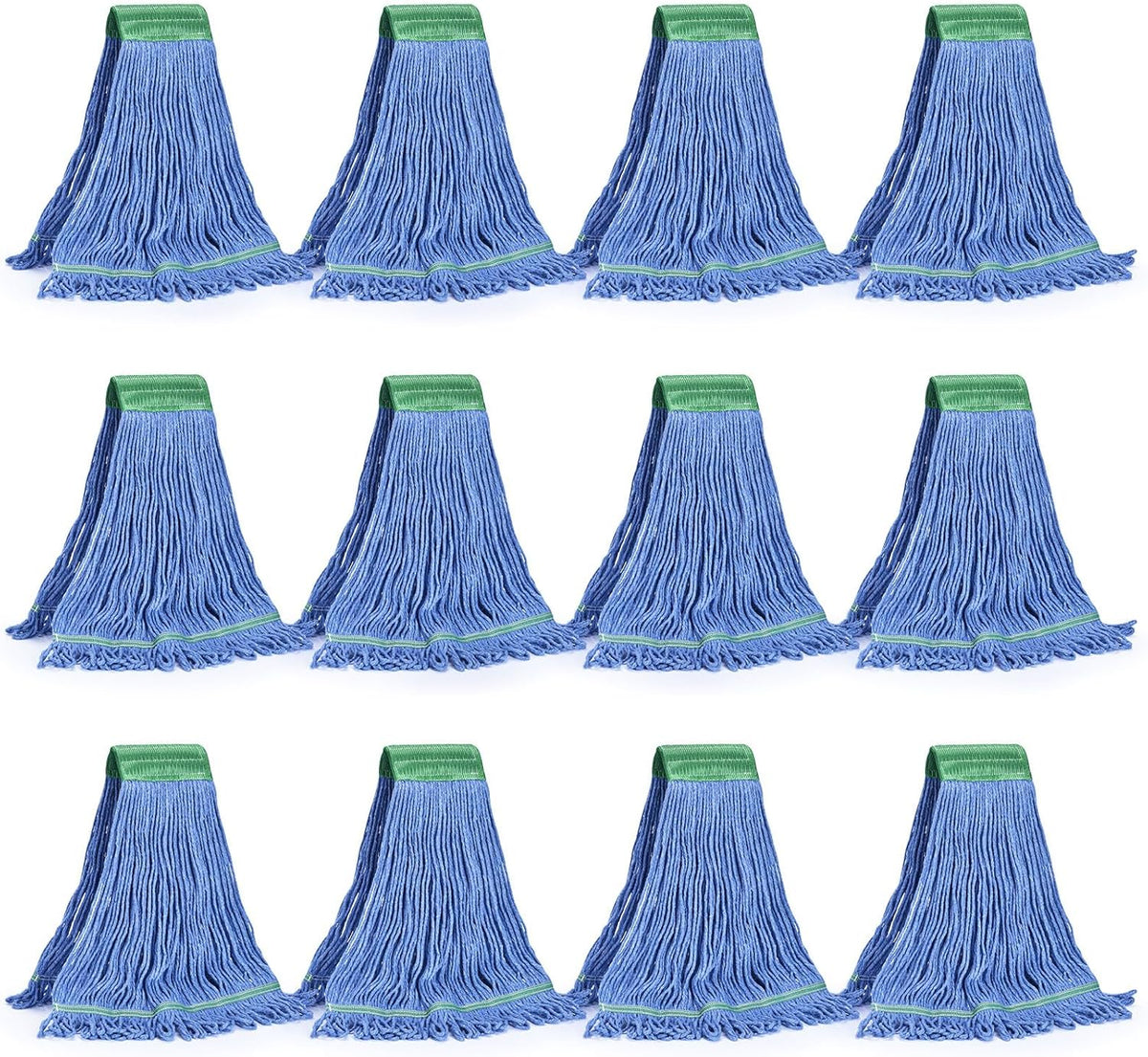 Matthew Cleaning Commercial Mop Head Replacement, 5 Inch Wide Headband, Looped End Cotton Blend
