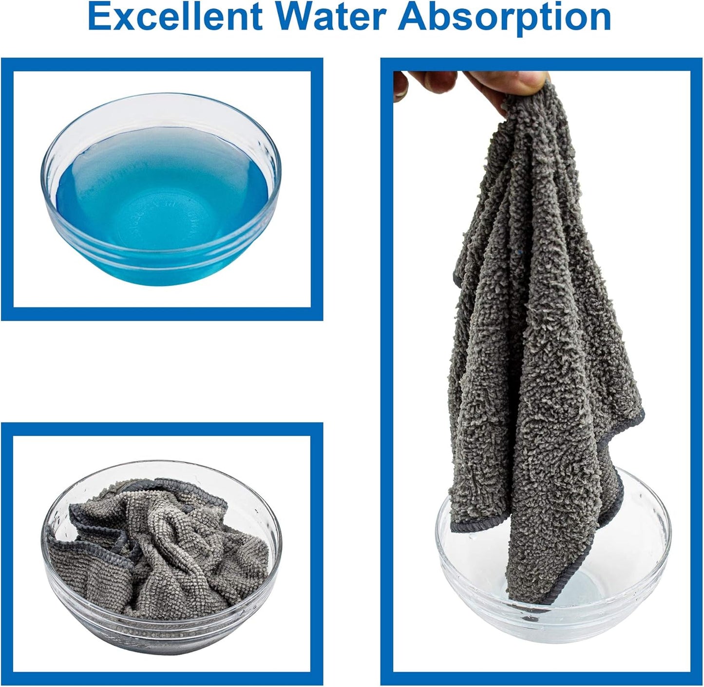 FIXSMITH Microfiber Cleaning Cloth - Pack of 8, Size: 12 x 16 in, Multi-Functional Cleaning Towels