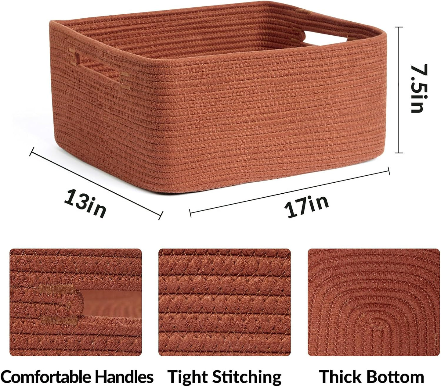 Large Storage Baskets for Organizing, Closet Shelf Baskets for Clothes Blanket Towels, Baby