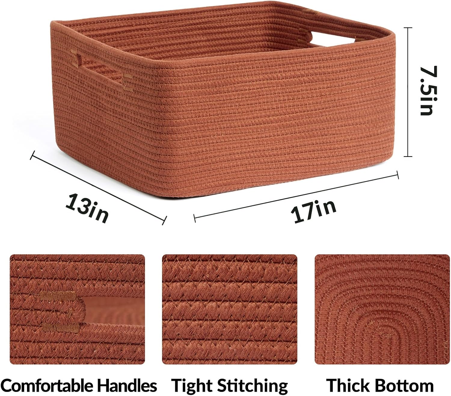 Large Storage Baskets for Organizing, Closet Shelf Baskets for Clothes Blanket Towels, Baby