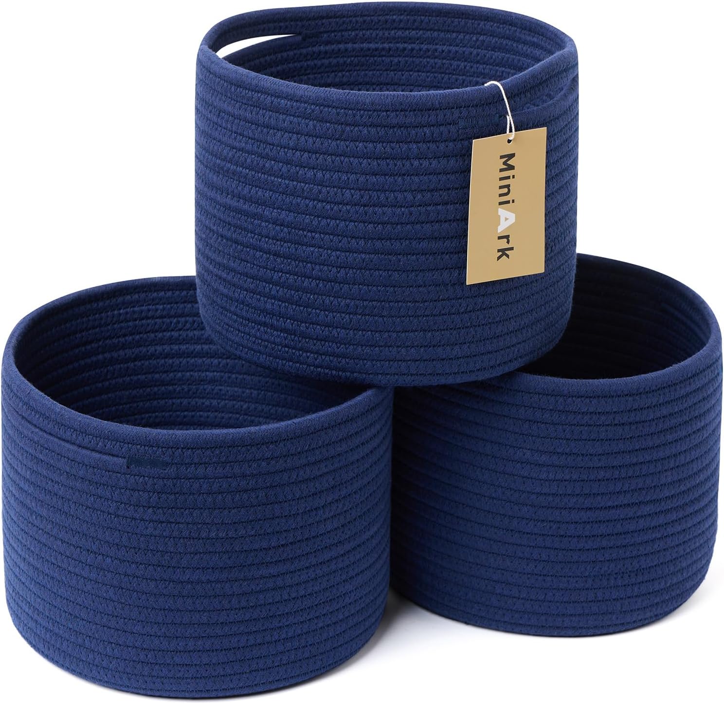 Small Basket for Organizing | Cube Shelf Closet Storage Baskets | 9.7×9.7×7.1” | Woven Rope Gift