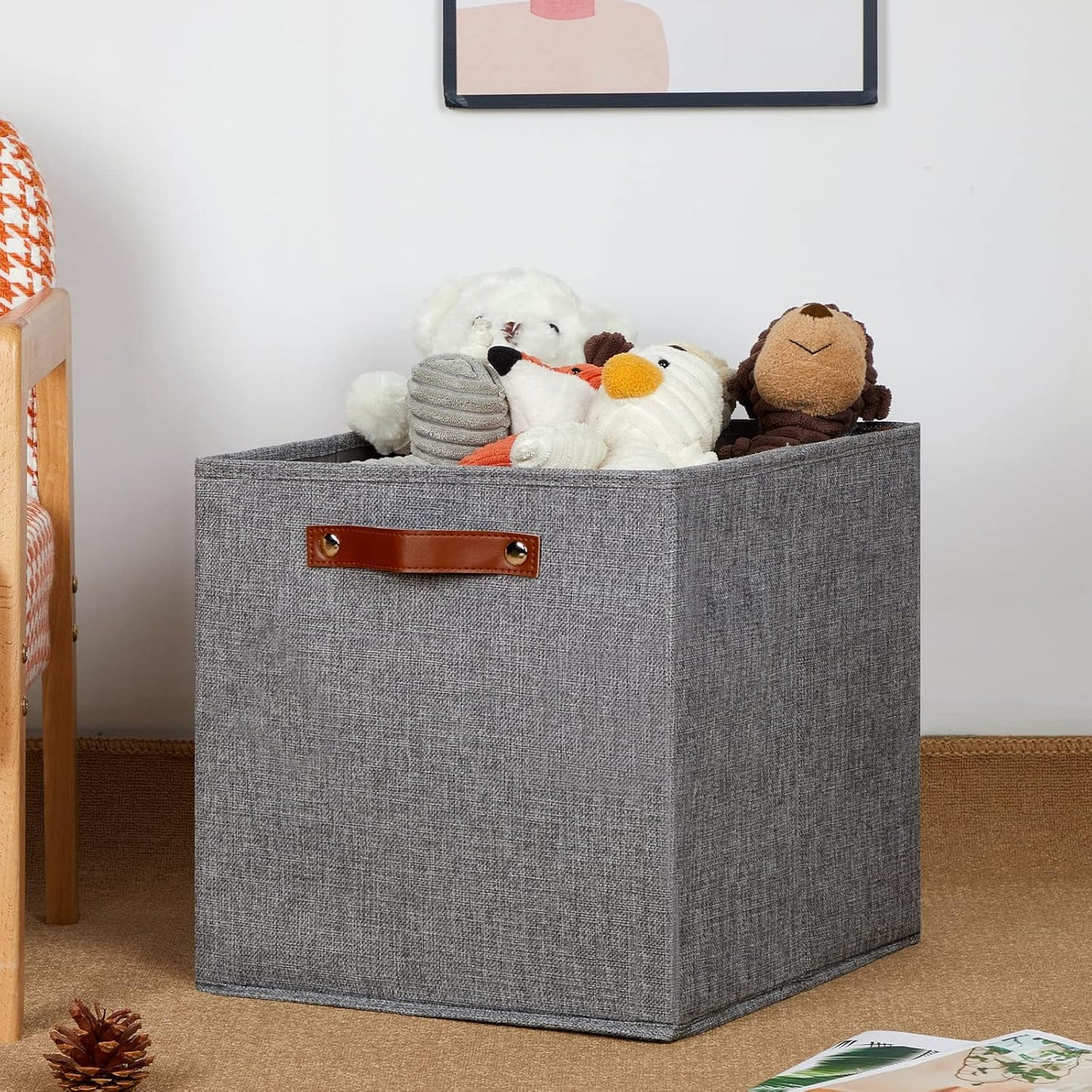 DULLEMELO Fabric Storage Cubes,13 inch Cube Stroage Bins for Empty Gift Basket,Toys Nursery Clothes