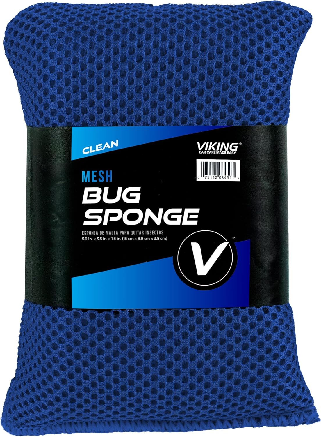 VIKING Mesh Bug Sponge, Car Wash Sponge for Cleaning Bugs and Tar, Colors Vary, 4 inch by 6 inch, 1