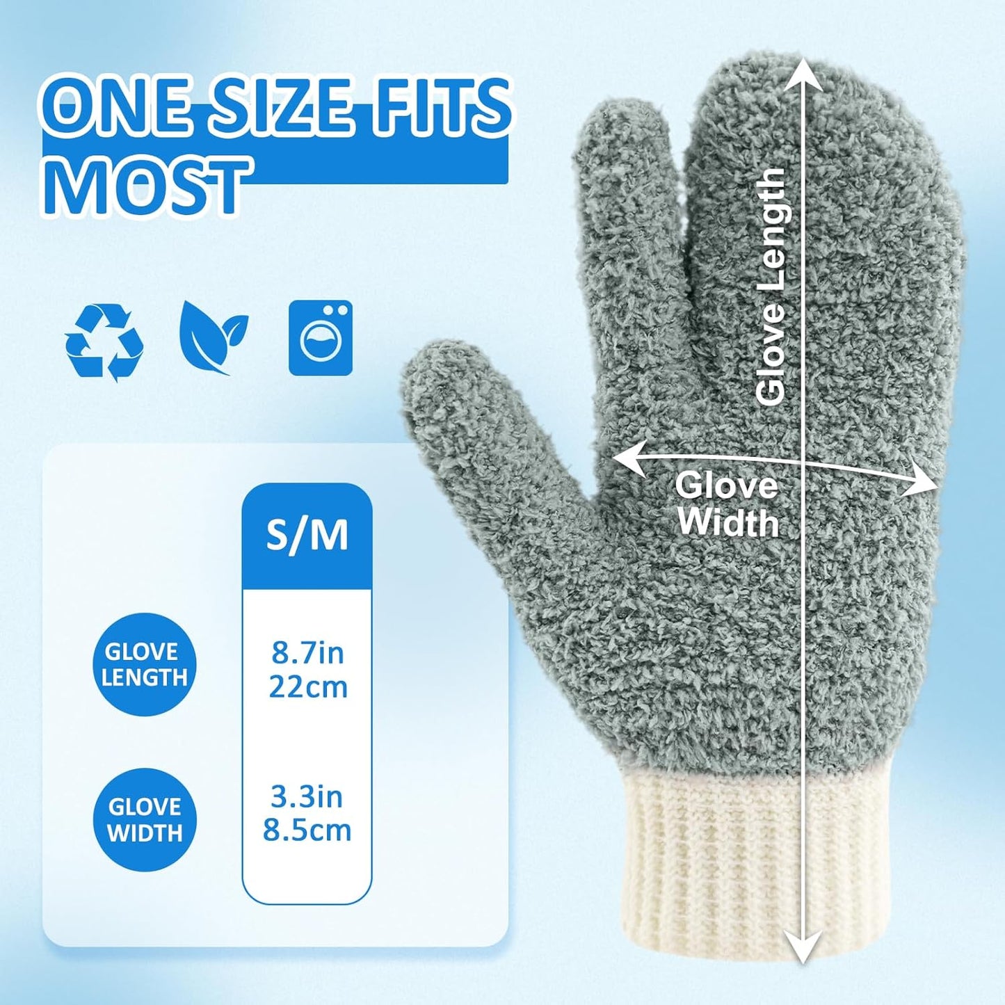 MIG4U Microfiber Dusting Gloves House Reusable Cleaning Glove for Blinds, Windows, Shutters