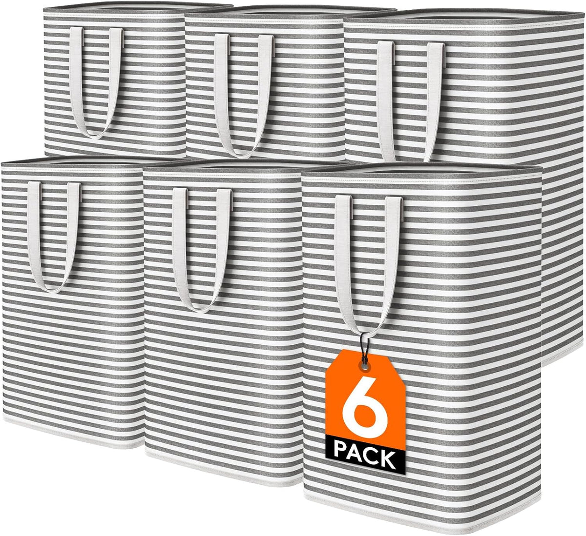 Lifewit 6 Pack Laundry Hamper Large Collapsible Laundry Baskets, Freestanding Waterproof Clothes