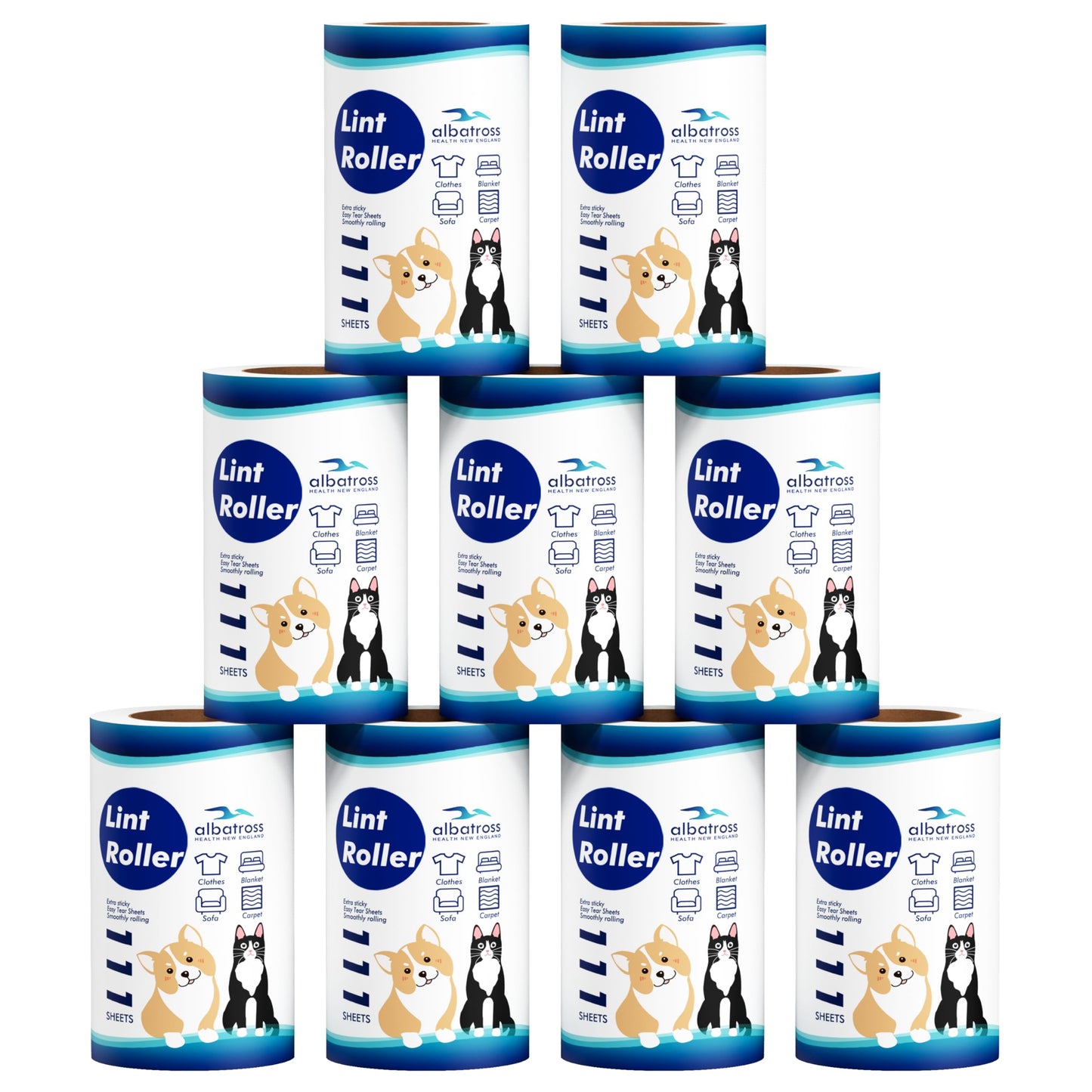 Extra Sticky Lint Roller Refills Only, Mega Value Set 999 Sheets for Pet Hair Removal, Dog and Cat