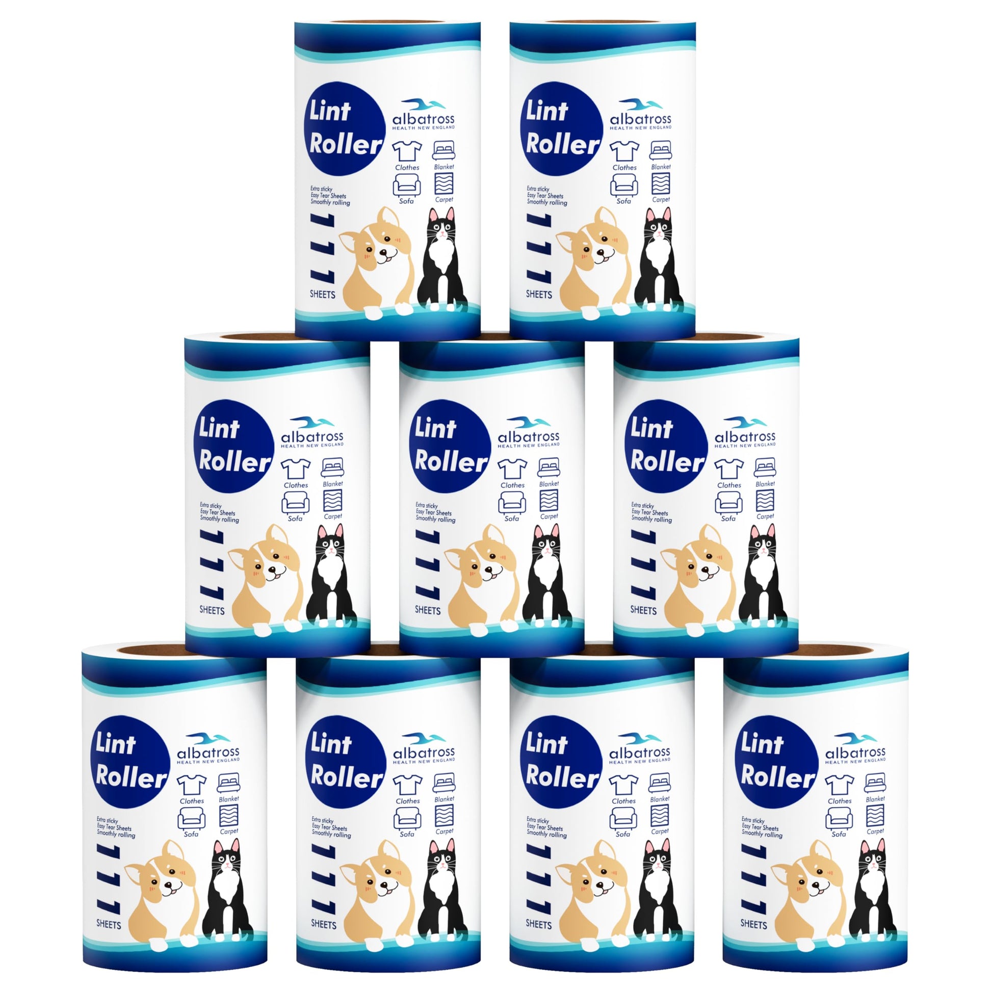 Extra Sticky Lint Roller Refills Only, Mega Value Set 999 Sheets for Pet Hair Removal, Dog and Cat