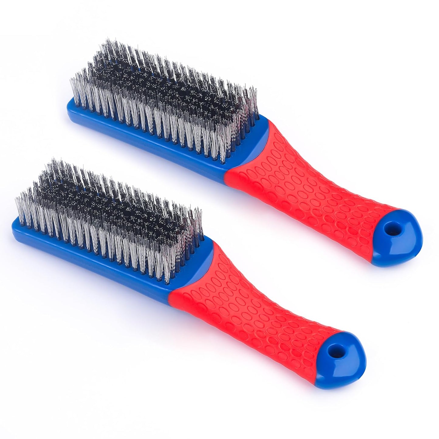 Wire Brushes 2 Pcs Steel Brushes Heavy Duty Carbon Steel and Stainless Steel Wire Scratch Brush